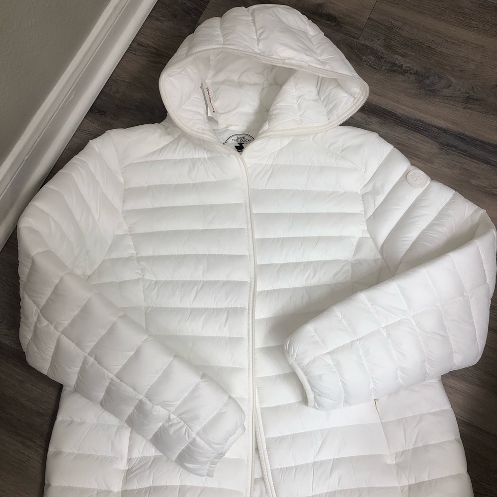 SAVE THE DUCK Women's White Puffer Jacket